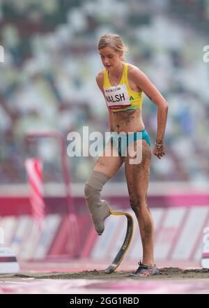 28 août 2021 : Sarah Walsh d'Australie à long saut en athlétisme aux Jeux paralympiques de Tokyo, au stade olympique de Tokyo, Tokyo, Japon. Kim Price/CSM Credit: CAL Sport Media/Alay Live News Banque D'Images