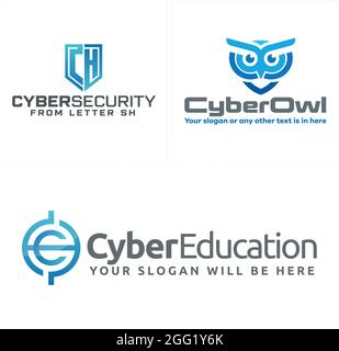 Logo de la technologie Web de l'application de cybersécurité Illustration de Vecteur