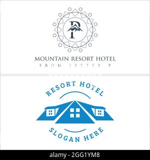 Logo de l'hôtel Resort Travel Illustration de Vecteur