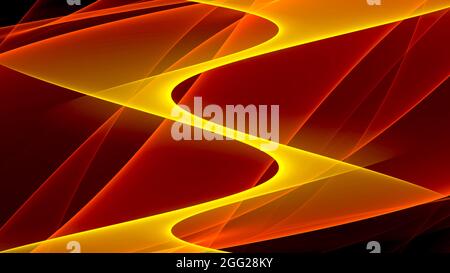 Arrière-plan abstrait 4k rouge orange jaune clair noir foncé vagues et lignes Banque D'Images