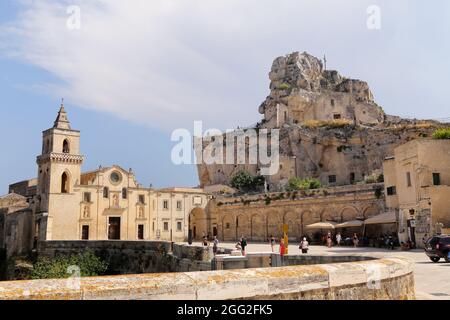 Matera, Italie - 17 août 2020 : Église de San Pietro Caveoso Banque D'Images