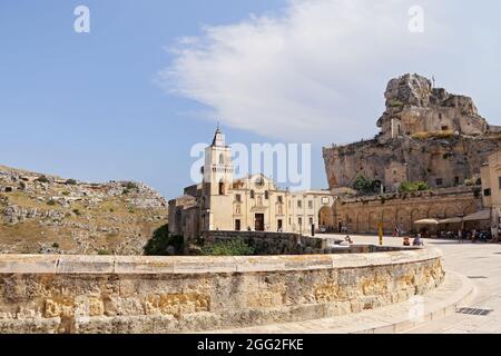 Matera, Italie - 17 août 2020 : Église de San Pietro Caveoso Banque D'Images