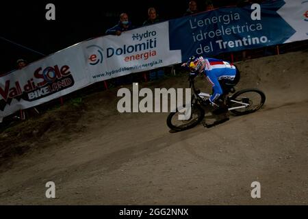 Tomas SLAVIK de la République tchèque, 1ère place, lors des Championnats du monde MTB 2021, quatre croix (4X), course VTT le 27 août 2021 à Val Di Sole, Italie - photo Olly Bowman / DPPI Banque D'Images