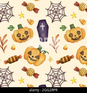 Motif d'halloween aquarelle illustration vectorielle. Illustration de Vecteur