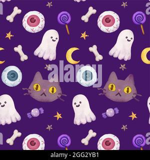 Motif d'halloween aquarelle illustration vectorielle. Illustration de Vecteur