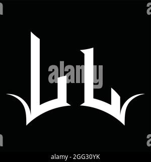 LL logo monogramme avec forme abstraite fond noir modèle Illustration de Vecteur