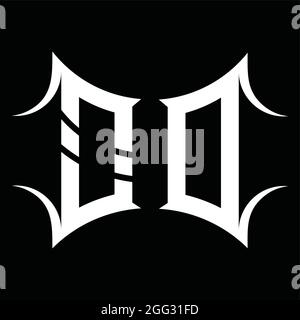 Logo OD monogramme avec modèle de motif noir de forme abstraite Illustration de Vecteur