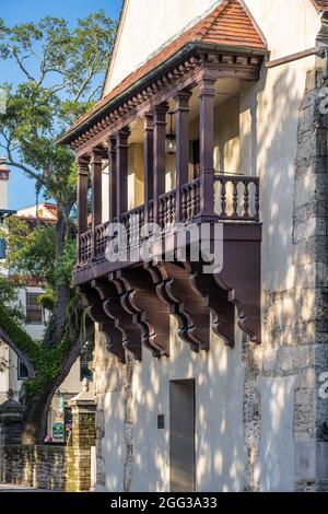 Le centre culturel et musée Governor's House, en face de la Plaza de la Constitucion, dans la vieille ville historique de St. Augustine, Floride. (ÉTATS-UNIS) Banque D'Images