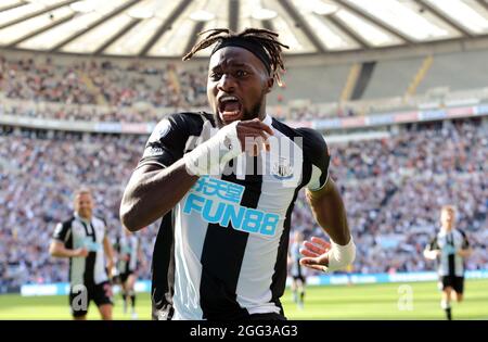 ALLAN SAINT-MAXIMIN CÉLÈBRE SON BUT TARDIF, NEWCASTLE UNITED FC V SOUTHAMPTON FC, 2021 Banque D'Images