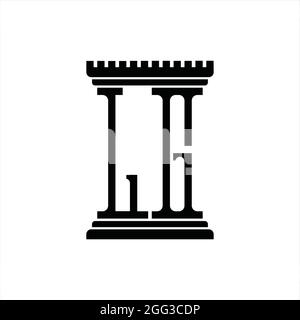 Logo LG monogramme avec fond blanc en forme de pilier Illustration de Vecteur