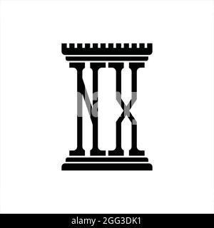 Logo NX monogramme résumé technologie de vitesse fond noir modèle de conception Illustration de Vecteur