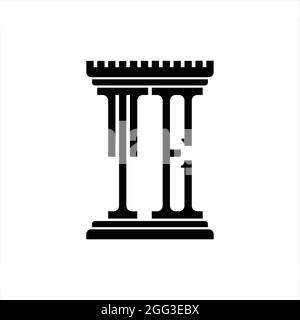 Logo TE monogramme résumé technologie de vitesse fond noir modèle de conception Illustration de Vecteur