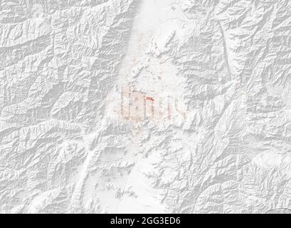 Carte de Kaboul, rues, carte de la capitale. Vue sur le satellite. Afghanistan. Asie. Banque D'Images