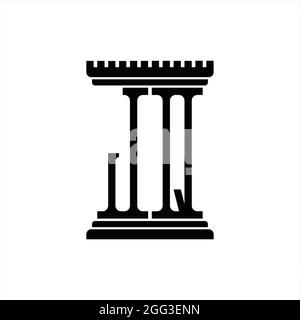 Logo JQ monogramme résumé technologie de vitesse fond noir modèle de conception Illustration de Vecteur