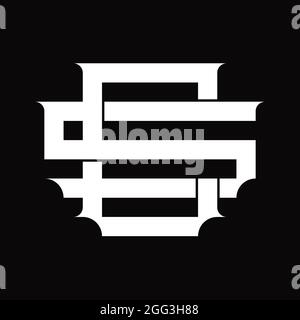 Monogramme logo SC avec style vintage superposé sur modèle de design blanc Illustration de Vecteur