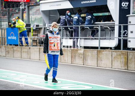 Marion Goedert, PIT Marshall pendant le Grand Prix de Belgique de Formule 1, 12e tour du Championnat du monde de Formule 1 2021 de la FIA du 27 au 29 août 2021 sur le circuit de Spa-Francorchamps, à Stavelot, près de Liège, Belgique - photo Florent Gooden / DPPI Banque D'Images
