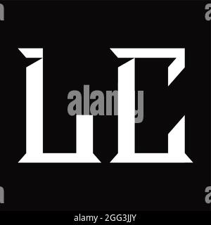 Logo LC monogramme avec modèle de fond noir en forme de coupe Illustration de Vecteur