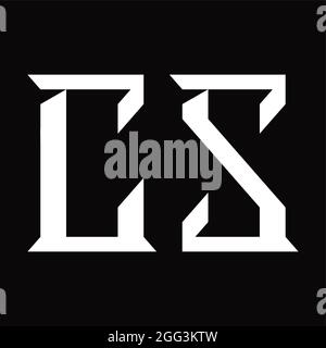 LOGO CS monogramme avec modèle de fond noir en forme de coupe Illustration de Vecteur