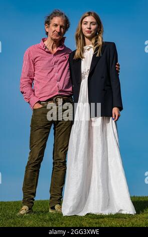 Photocall pour la projection du film Road Dance au Festival International d'Édimbourg avec des actorsJeff Stewart et hermione Corfield, Écosse, Royaume-Uni Banque D'Images