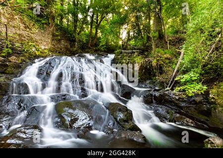 Cascade de Fairy Falls à Trefriw, parc national de Snowdonia, pays de Galles, Royaume-Uni Banque D'Images