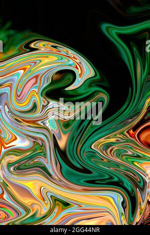 Aquarelle peinte à la main avec des peintures de couleur liquide mélangées. Peinture acrylique fluide abstraite. Art moderne. Arrière-plan abstrait en marbre luquide marbré. Banque D'Images