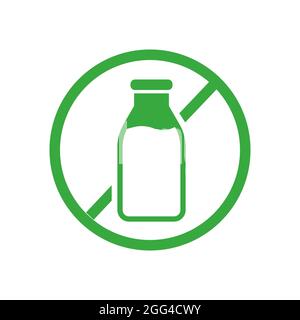 badge d'icône d'allergie de journal sans lactose Illustration de Vecteur