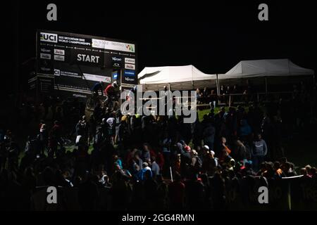 Coureurs pendant les Championnats du monde MTB 2021, quatre Croix (4X), course de vélo de montagne le 27 août 2021 à Val Di Sole, Italie - photo Olly Bowman / DPPI Banque D'Images