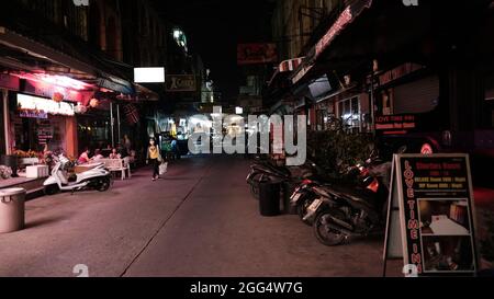 Vrai documentaire nuit de la Saint-Sylvestre décembre 31 2020 sur Walking Street Pattaya Thaïlande Banque D'Images