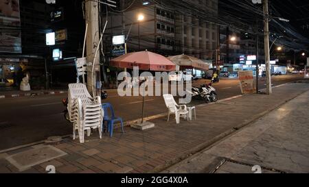 Deuxième route Real photo documentaire nuit de la Saint-Sylvestre décembre 31 2020 sur Pattaya Thaïlande Banque D'Images