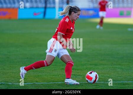 Lisbonne, Portugal. 28 août 2021. Cloe Lacasse en action lors du match final de la coupe Super féminine portugaise entre Benfica et Sporting at est‡dio do Restelo.(score final : Benfica 0:2 Sporting). (Photo de Bruno de Carvalho/SOPA Images/Sipa USA) crédit: SIPA USA/Alay Live News Banque D'Images