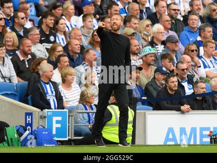 28 août 2021 - Brighton & Hove Albion v Everton - entraîneur en chef de la Premier League de Brighton Graham Potter lors du match de la Premier League au stade Amex de Brighton. Crédit photo : © Mark pain / Alamy Live News Banque D'Images