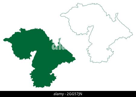 District de Jammu (territoire de l'Union de Jammu-et-Cachemire, République de l'Inde) carte illustration vectorielle, schéma de scribble Illustration de Vecteur