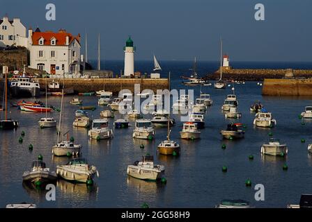 FRANCE, MORBIHAN (56) BELLE-ILE, PORT SAUZON Banque D'Images