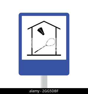 l'emplacement de la salle de sport. signalisation de sécurité. silhouette de la salle de sport. logos et illustrations Illustration de Vecteur