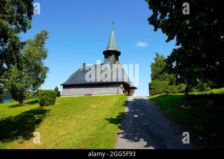 Eglise aux Bioux, village calme et charmant sur le lac de Joux (Lac de Joux). Canton de Vaud. Suisse. Banque D'Images