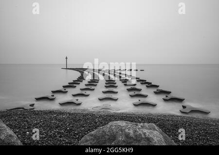 Cobbold point groynes Felixstowe Banque D'Images