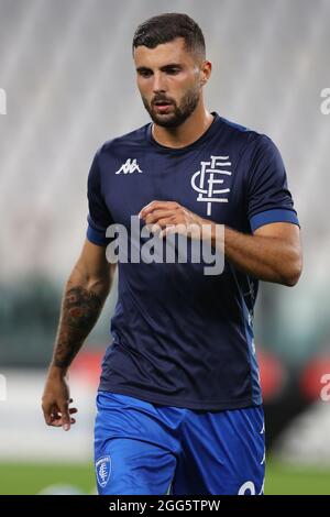 Turin, Italie, 28 août 2021. Patrick Cutrone d'Empoli FC pendant l'échauffement précédant le match de la série A au stade Allianz, à Turin. Le crédit photo devrait se lire: Jonathan Moscrop / Sportimage Banque D'Images