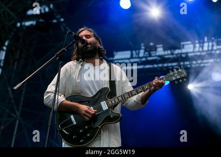 Le groupe suédois Shout louds joue en direct pendant le festival d'aujourd'hui Banque D'Images