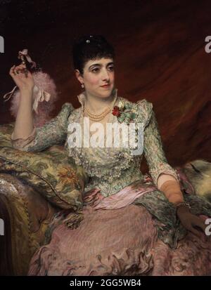 Adelina Patti (1843-1919). Soprano italien. Portrait de James Sant (1820-1916). Huile sur toile (109,9 x 85,1 cm). Exposé en 1886. Galerie nationale de portraits. Londres, Angleterre, Royaume-Uni. Banque D'Images