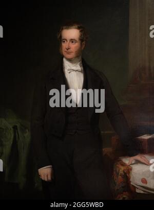 Henry Pelham-Clinton (Henry Pelham Fiennes Pelham-Clinton), 5e duc de Newcastle-Under-Lyne (1811-1864). Politicien britannique. Portrait de Frederick Richard Say (1827-1860). Huile sur toile (142,2 x 111,4 cm), 1848. Galerie nationale de portraits. Londres, Angleterre, Royaume-Uni. Banque D'Images