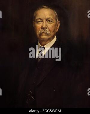 Arthur Conan Doyle (1859-1930). Romancier britannique, créateur du détective fictif Sherlock Holmes. Portrait de Henry L. Gates, actif entre 1927 et 1941. Huile sur toile (73,7 x 62,2 cm), 1927. Galerie nationale de portraits. Londres, Angleterre, Royaume-Uni. Banque D'Images