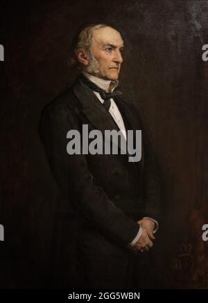 William Ewart Gladstone (1809-1898). Politicien britannique, chef du Parti libéral. Premier ministre quatre fois, de 1868 à 1894. Portrait de Sir John Everett Millais (1829-1896). Huile sur toile (125,7 x 91,4 cm), 1879. Galerie nationale de portraits. Londres, Angleterre, Royaume-Uni. Banque D'Images