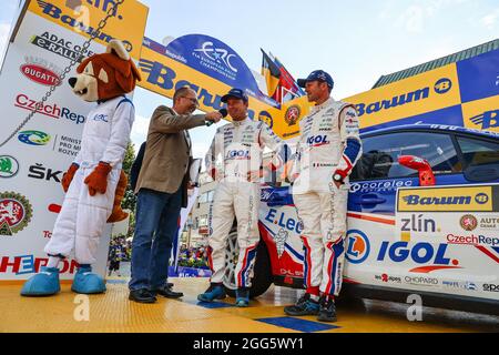 09 Yoann BONATO (FRA), Benjamin BOULOUD (FRA), Citroën C3 Auto2, CHL Sport Auto, lors du rallye européen ERC Barum 2021, du 27 au 29 août, à Zlin, République Tchèque - photo Jorge Cunha / DPPI Banque D'Images