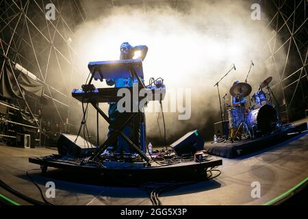 Le groupe de rock de jazz anglais la comète se produit en direct pendant le festival d'aujourd'hui Banque D'Images