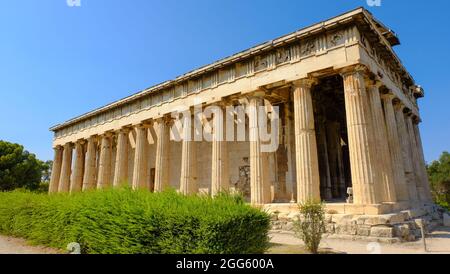 Le Temple d'Hephaestus ou Hephaisteion dans l'ancienne Agora à Athènes, Grèce Banque D'Images
