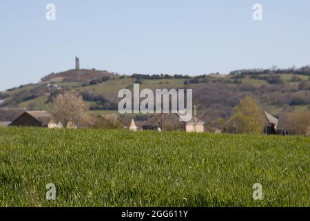 Castle Hill vu de Honley Village Banque D'Images