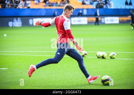 Alexander NUBEL de Monaco lors du championnat français Ligue 1 match de football entre ESTAC Troyes et AS Monaco le 29 août 2021 au Stade de l'Aube à Troyes, France - photo Matthieu Mirville / DPPI Banque D'Images