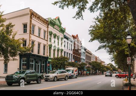 King Street, Charleston, Caroline du Sud. Banque D'Images