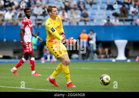 Gardien de but de Monaco Alexander Nubel lors du championnat français Ligue 1 match de football entre ESTAC Troyes et AS Monaco (ASM) le 29 août 2021 au Stade de l'Aube à Troyes, France - photo Jean Catuffe / DPPI Banque D'Images