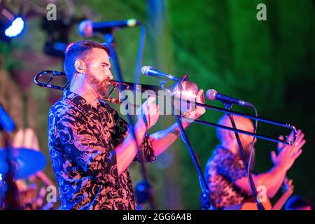 Almunecar, Espagne, 28 août 2021, Eskorzo - concert © ifnm press / Alamy Live News Banque D'Images